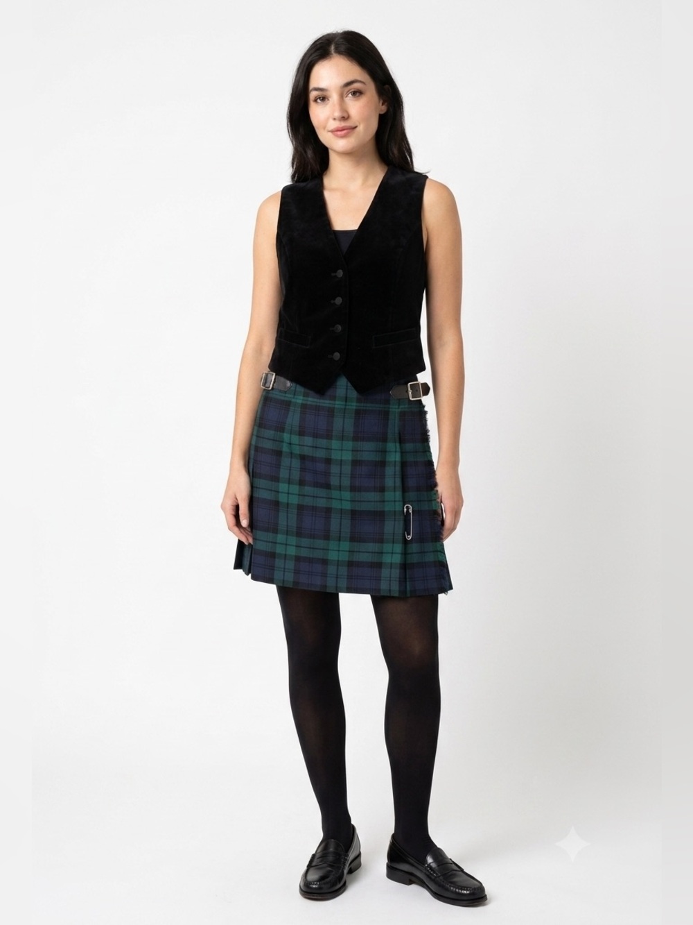 JAMES PRINGLE WEAVERS Wool Blend Kilt Mini Skirt w/ Side Buckles US Sz 12